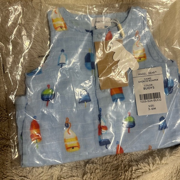 💜$20 FLASH SALE💜 Angel Dear Organic Cotton Shortie Romper 3-6M NWT - Picture 2 of 4